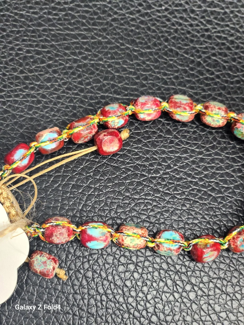 Handcrafted Red & Turquoise Beaded Bohemian  Bracelet